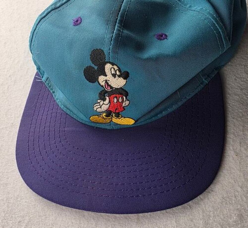 Disney Mickey Mouse Blue Color Block Vintage Hat